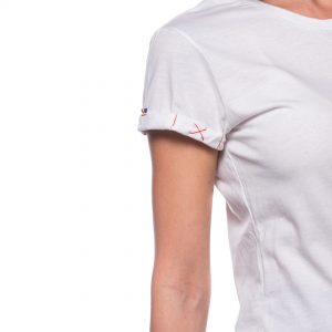 Tricou printat ‘GASTRONOMIE’ – Alb, S, Slim, Guler – clasic