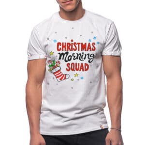 Tricou pictat ‘CHRISTMAS MORNING SQUAD’