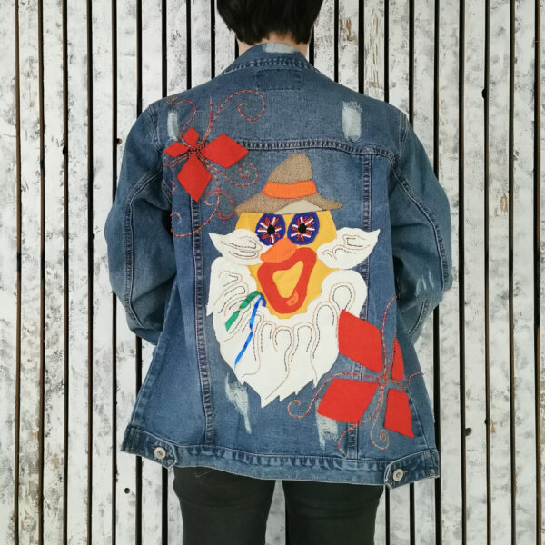 Geaca brodata manual MASCA MOLDOVA - Marime S/M geaca broderie handmade embroidery jacket geaca brodata manual broderie geci handmade jacket geci dama handmade personalizare
